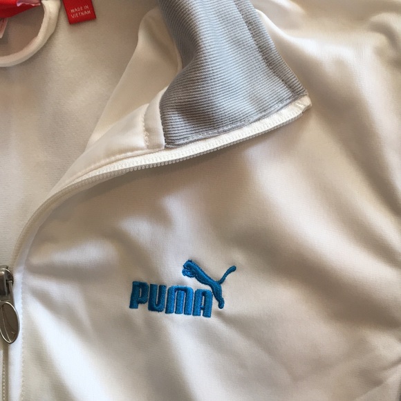 Boys white Puma zip athletic jacket, excellent condition Sz M - Picture 6 of 7
